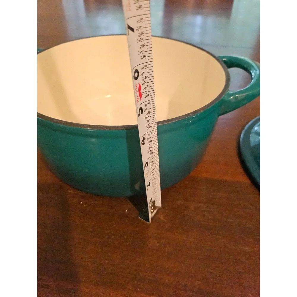 Tramontina Dutch Oven Unisex 4 qt Teal Enameled Cast Iron Round Pot Lid